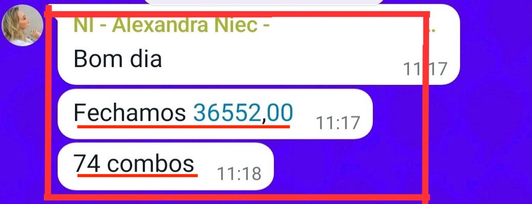 Print de resultado da M.V. Alexandra Niec