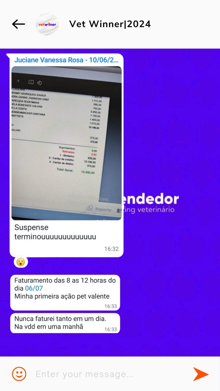 Print de resultado da M.V. Juciane
