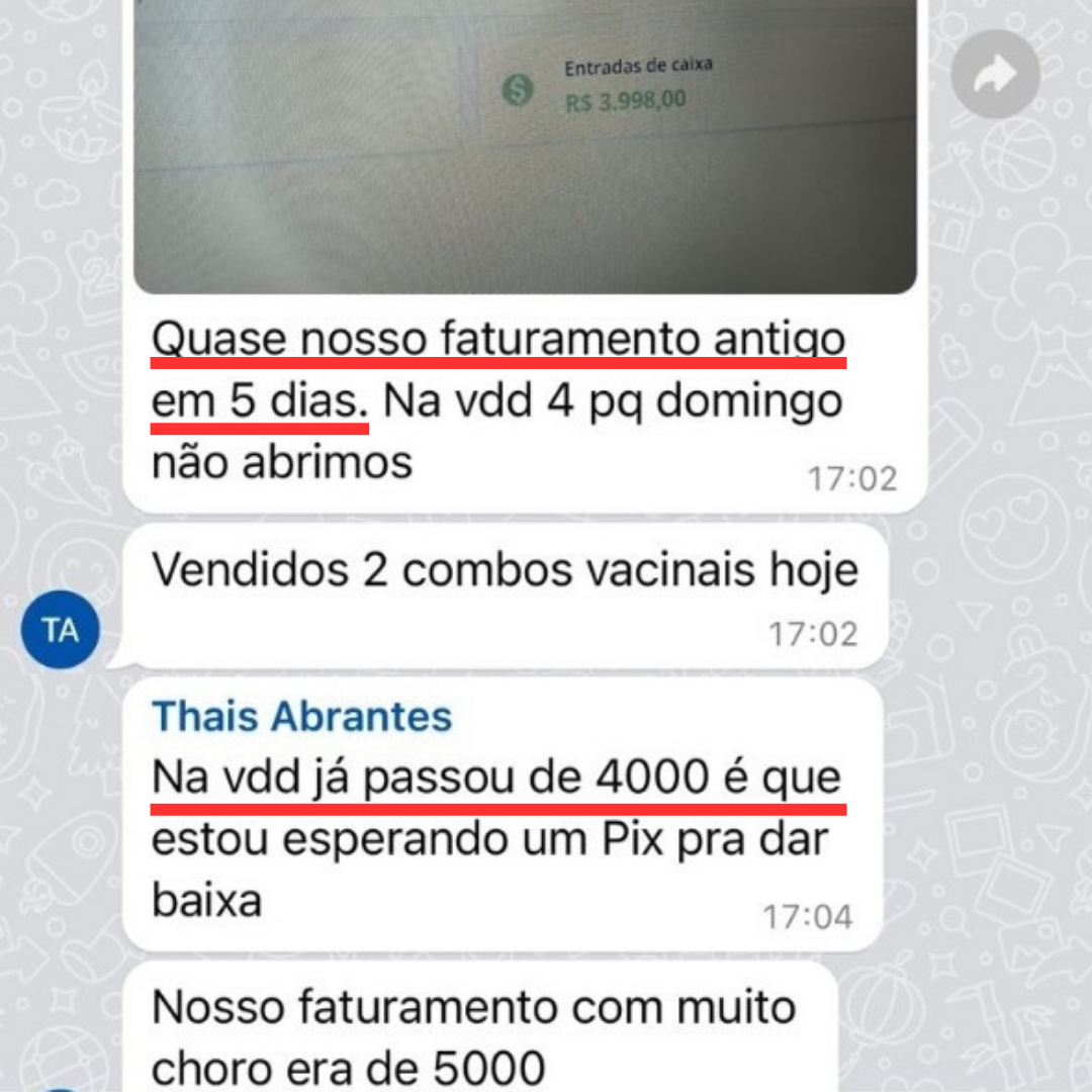 Print de resultado da M.V. Thais